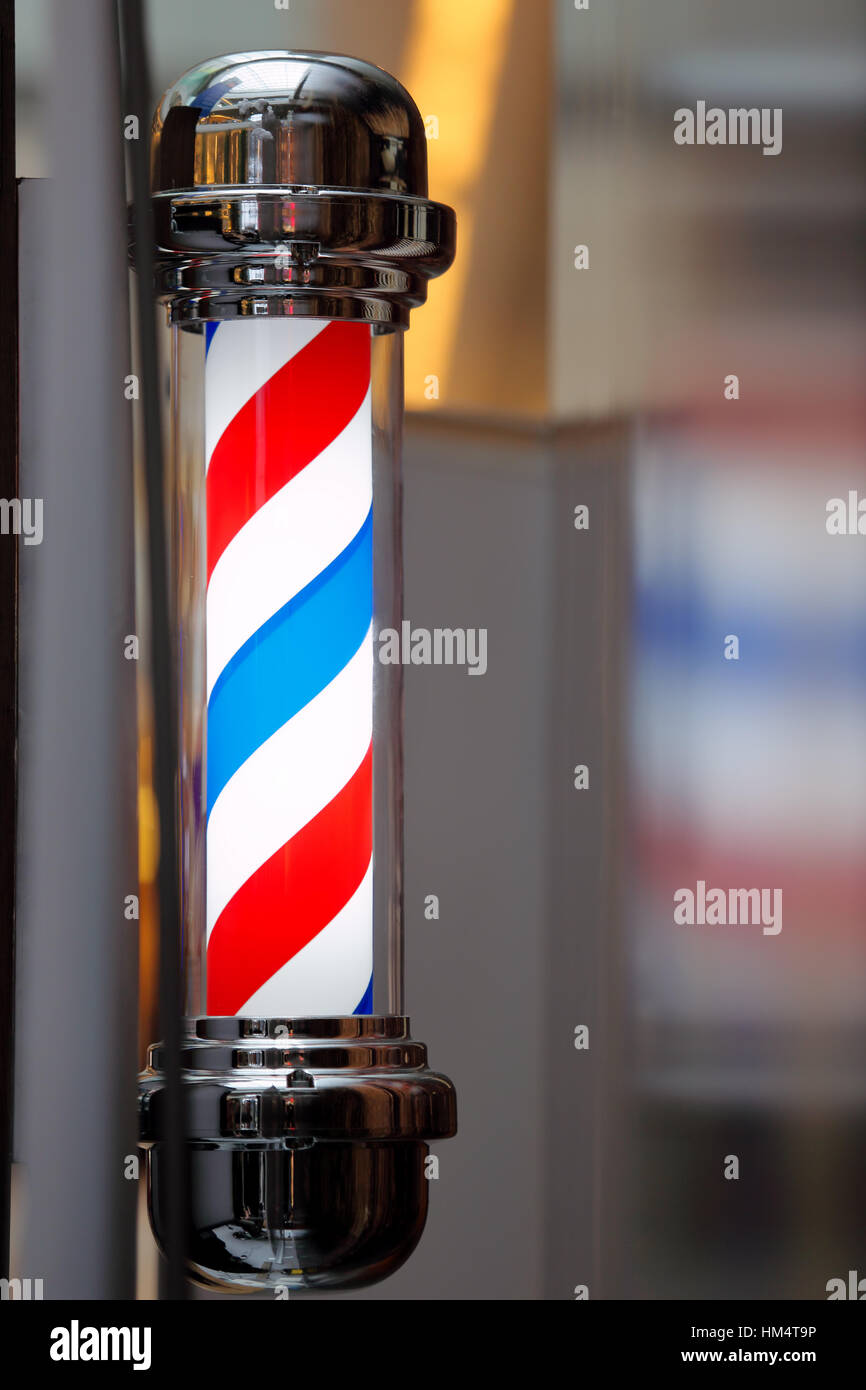 Barber shop vintage pole Stock Photo Alamy