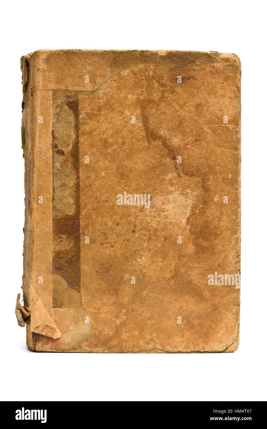 Old book isolated on white background Stock Photo - Alamy