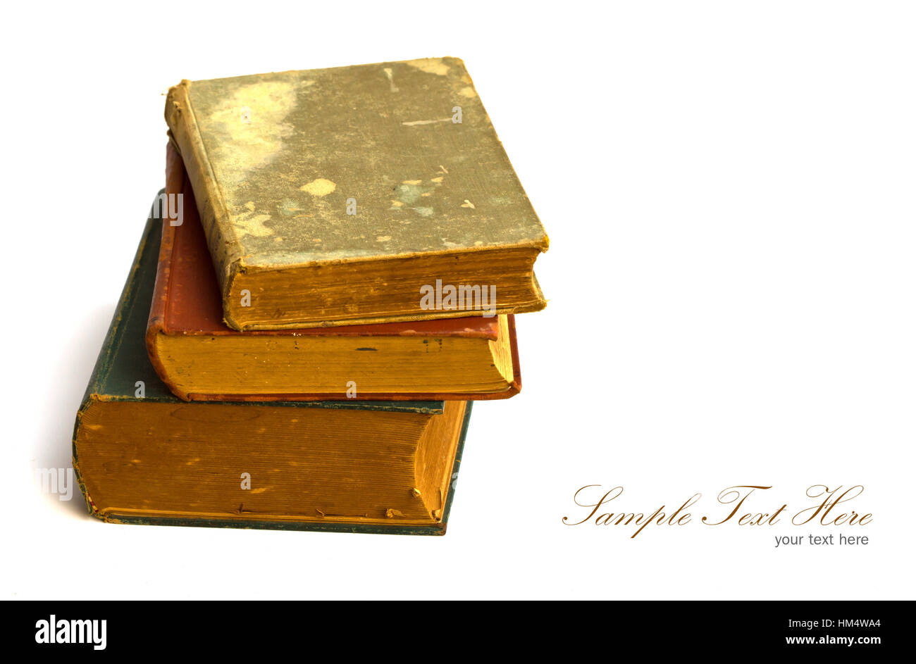Stack of old antique books Isolated on white background Stock Photo Alamy