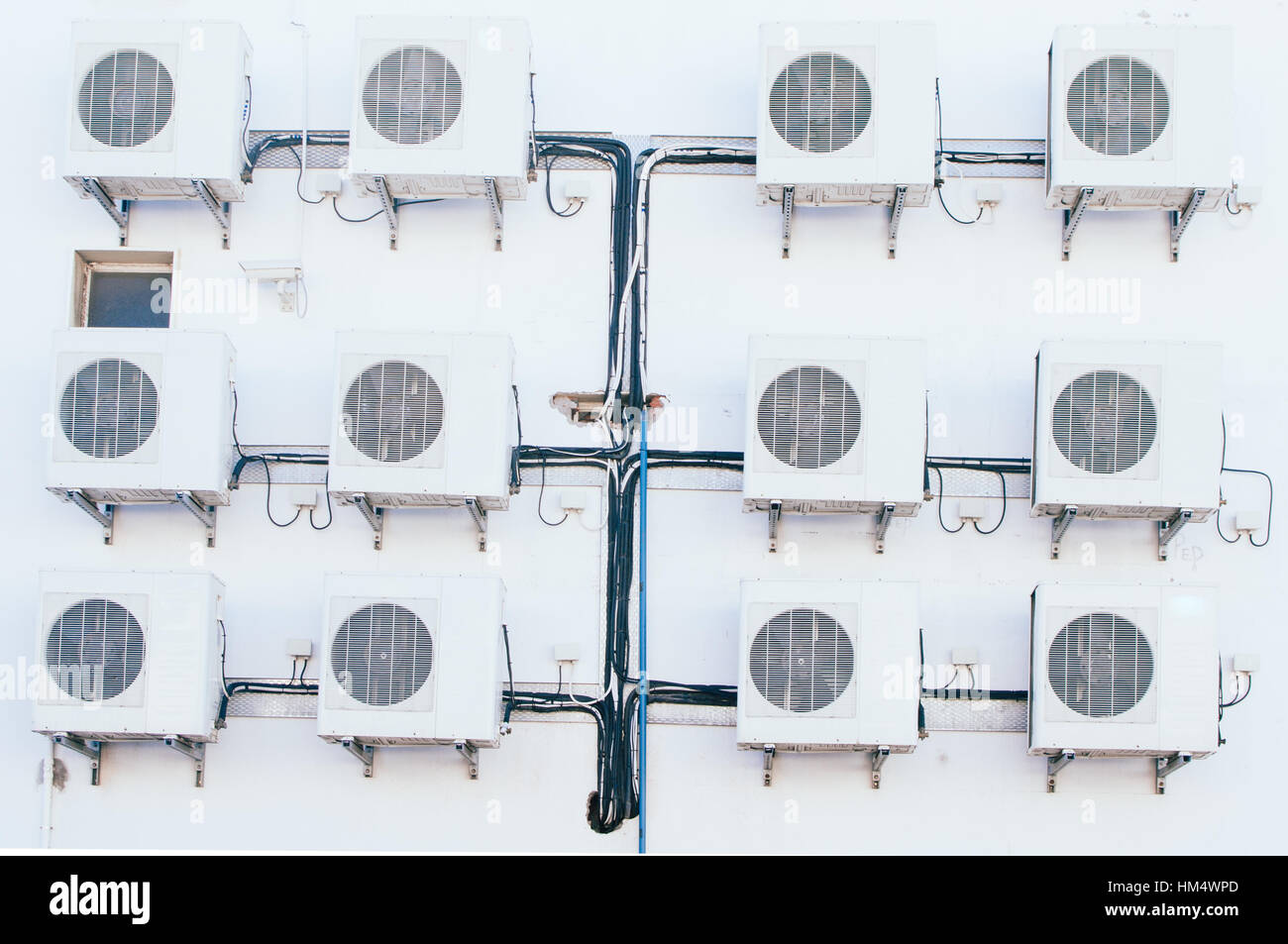 Air conditioning units on wall Stock Photo - Alamy