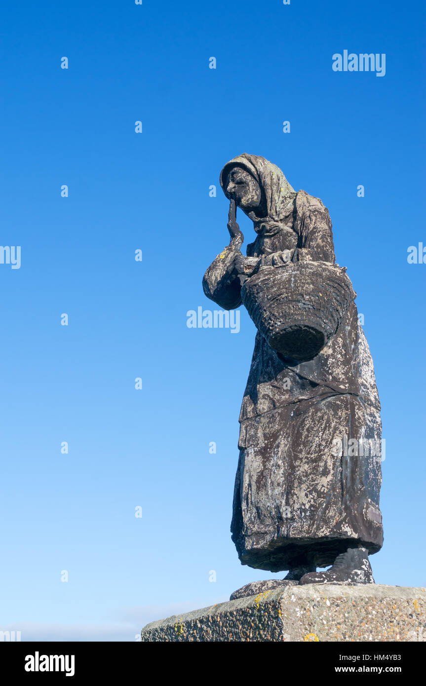 Statue of legendary fishwife Dolly Peel, South Shields, north east England, UK Stock Photo