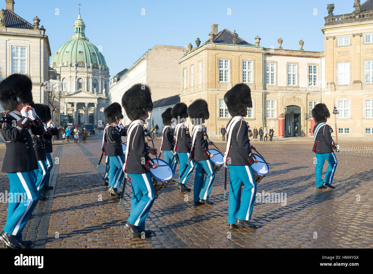 Changing of the Danish Royal Guard, Copenhagen, Denmark Stock Photo