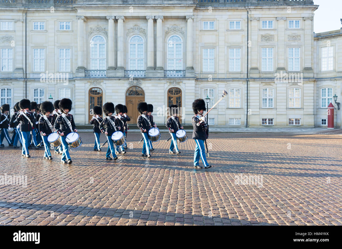 Changing of the Danish Royal Guard, Copenhagen, Denmark Stock Photo