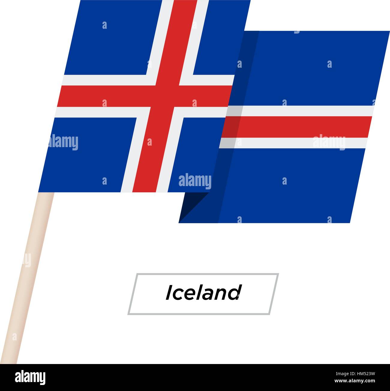 Iceland Ribbon Waving Flag Isolated on White. Vector Illustration Stock ...