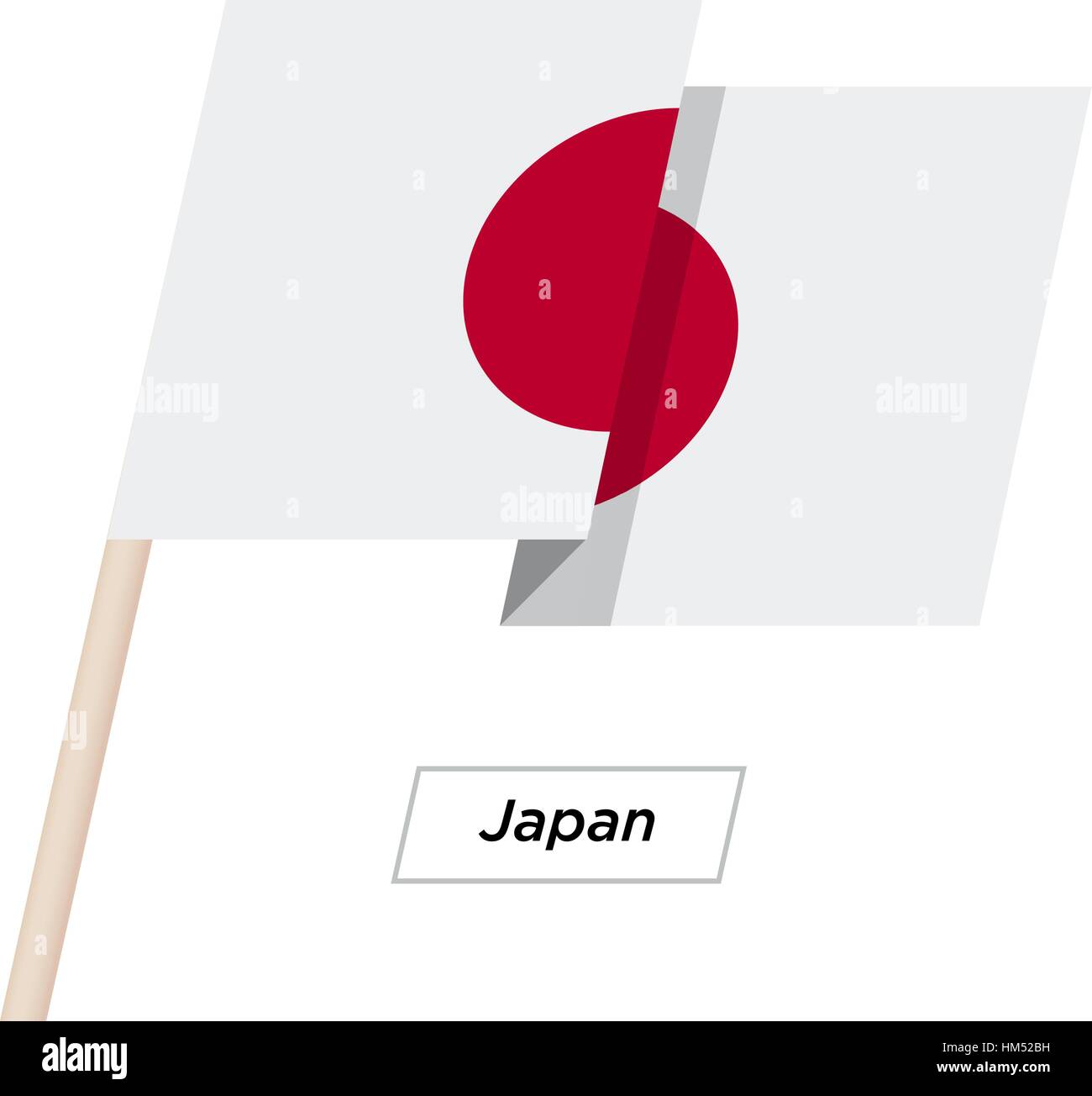Japan Ribbon Waving Flag Isolated on White. Vector Illustration Stock
