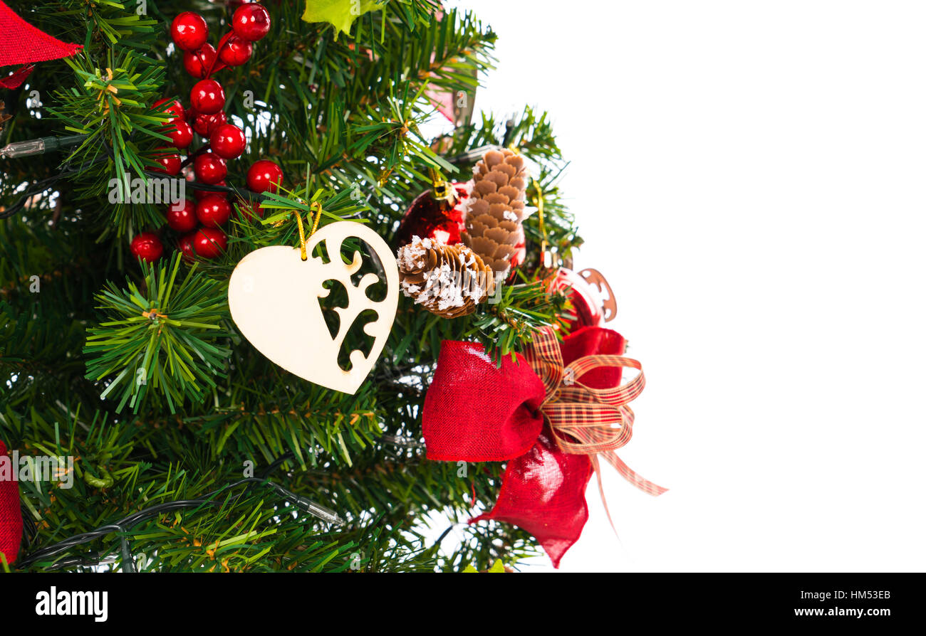 Christmas tree isolated on white background Stock Photo - Alamy