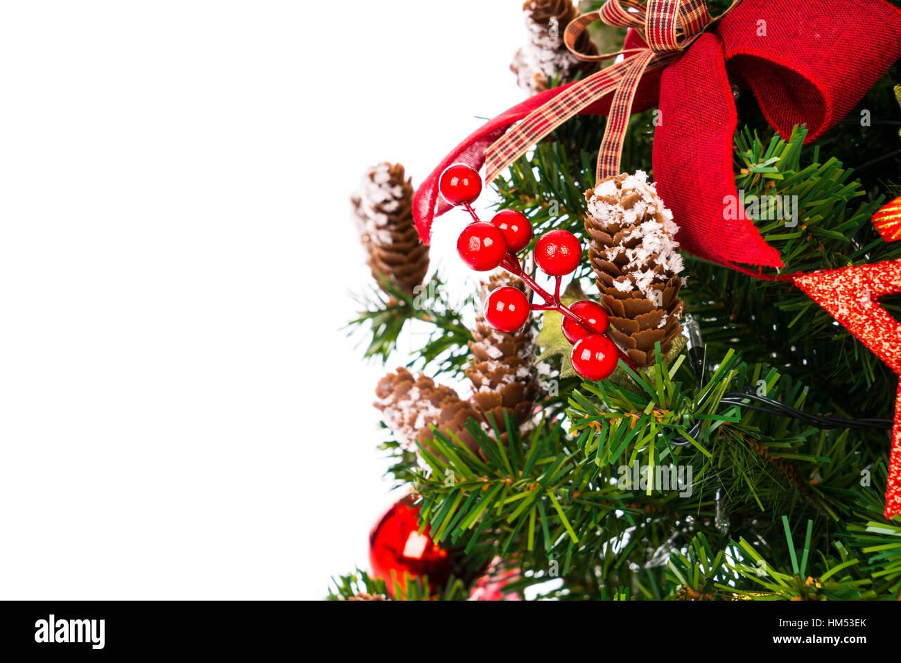 Christmas tree isolated on white background Stock Photo - Alamy
