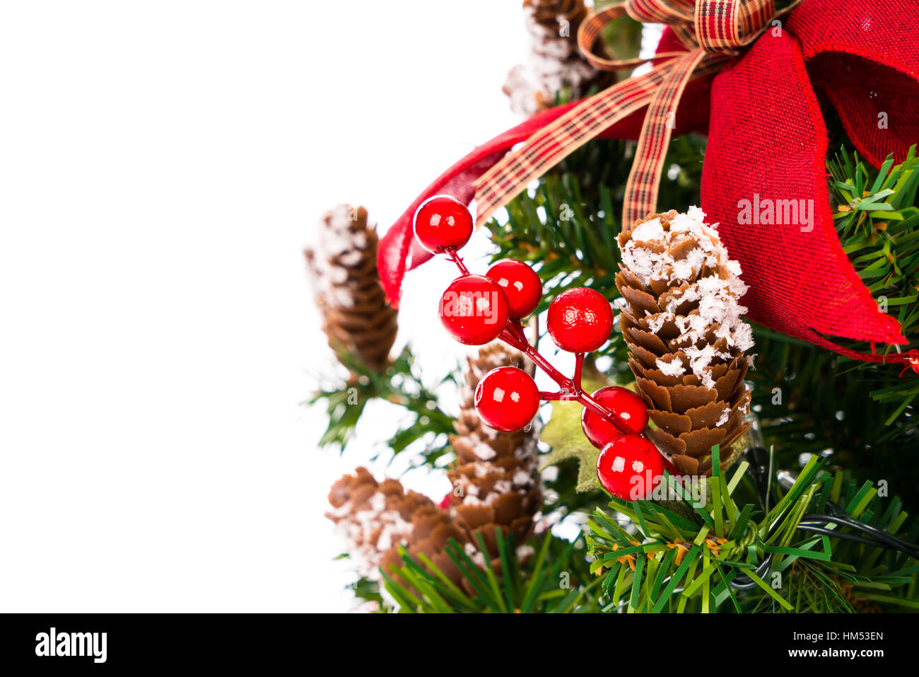 Christmas tree isolated on white background Stock Photo - Alamy