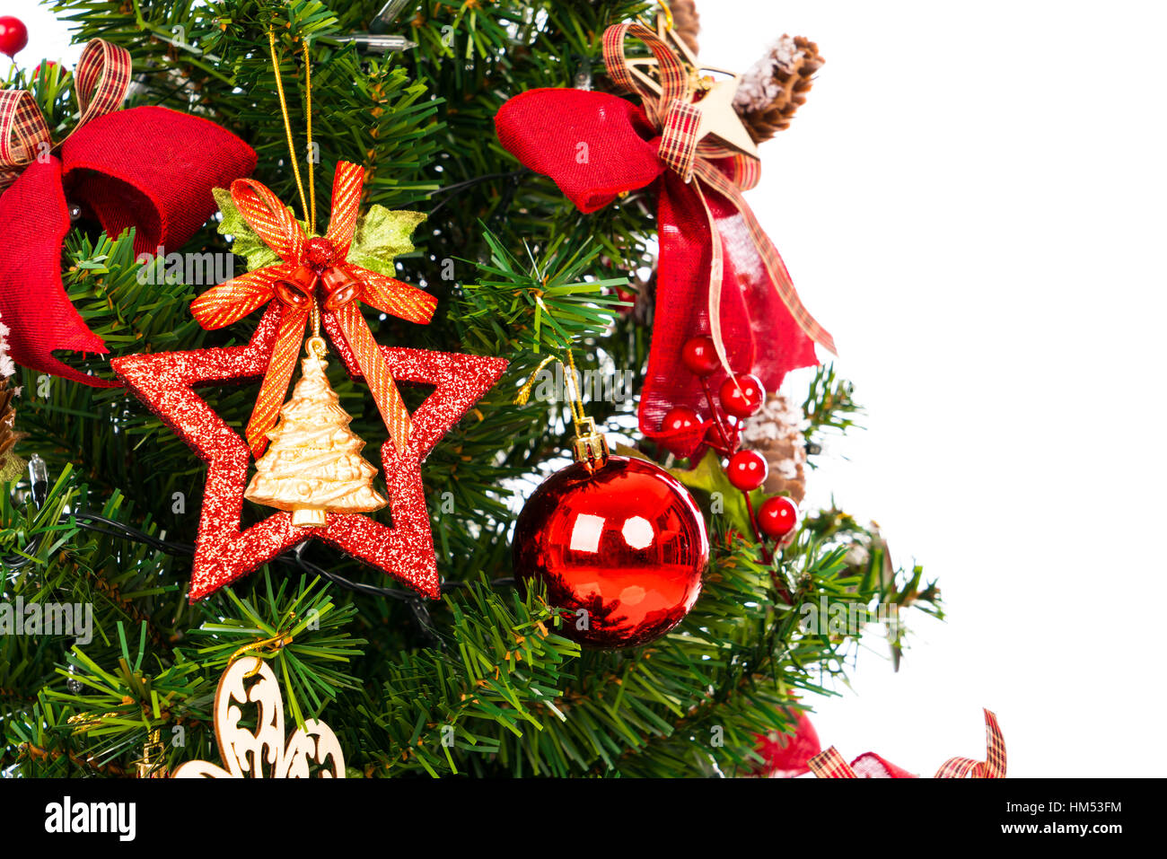 Christmas tree isolated on white background Stock Photo - Alamy