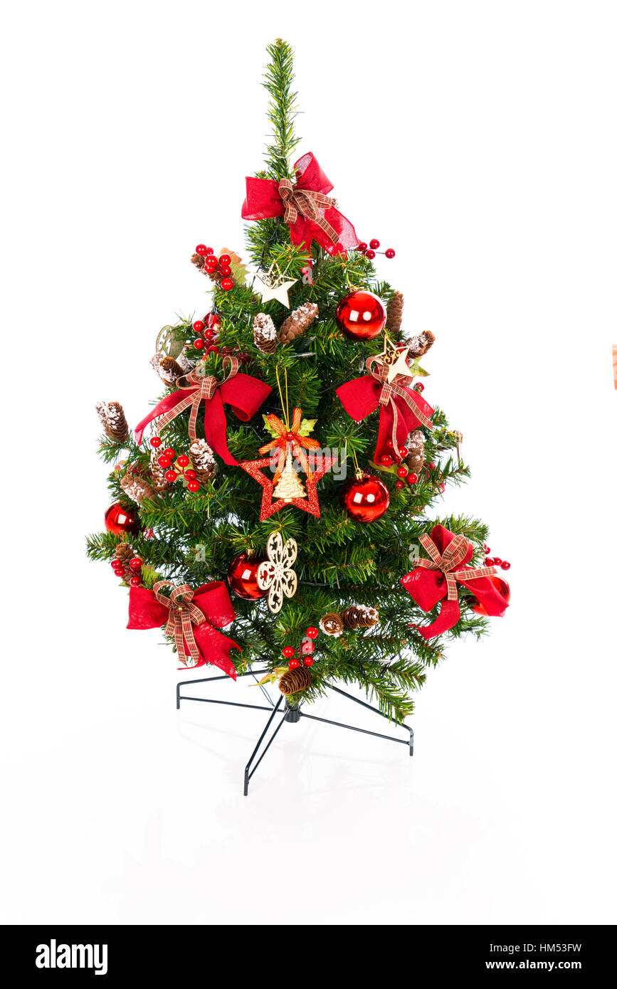Christmas tree isolated on white background Stock Photo - Alamy