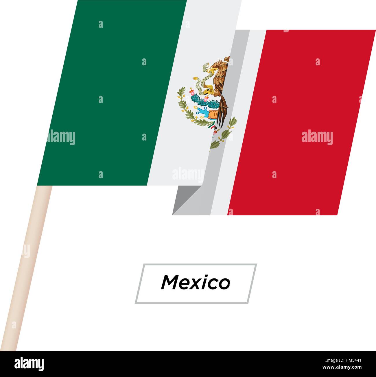Mexico Ribbon Waving Flag Isolated on White. Vector Illustration Stock ...