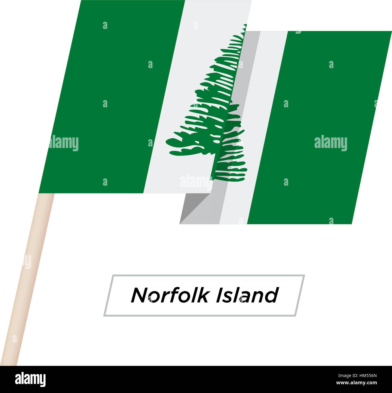 Norfolk Island Ribbon Waving Flag Isolated on White. Vector ...