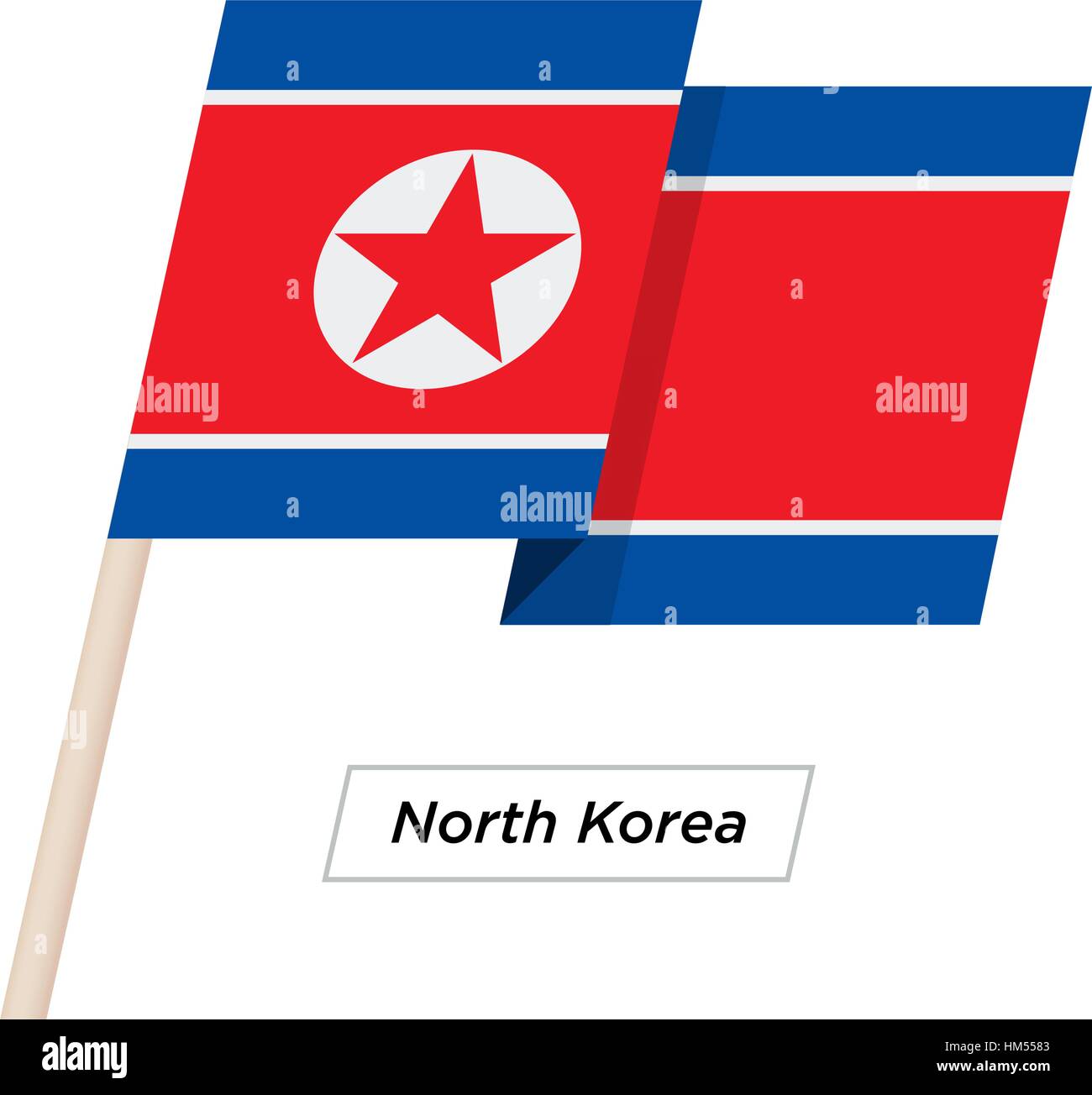 North Korea Ribbon Waving Flag Isolated on White. Vector Illustration Stock Vector Image &amp; Art ...