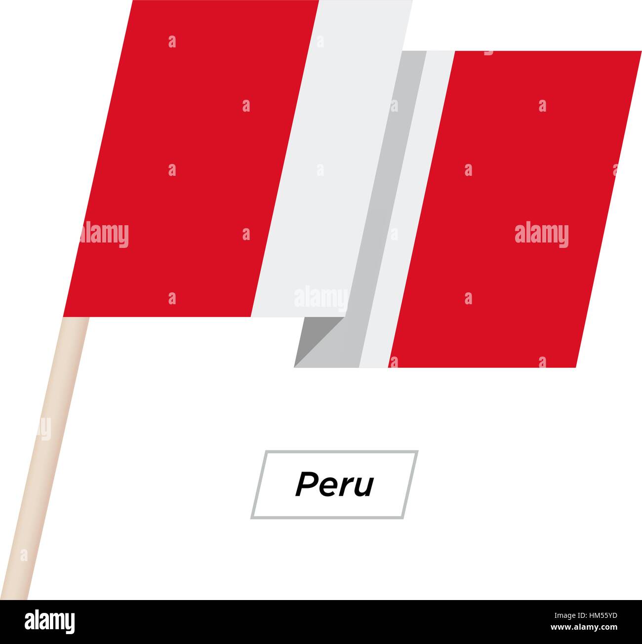 Peru Ribbon Waving Flag Isolated on White. Vector Illustration Stock