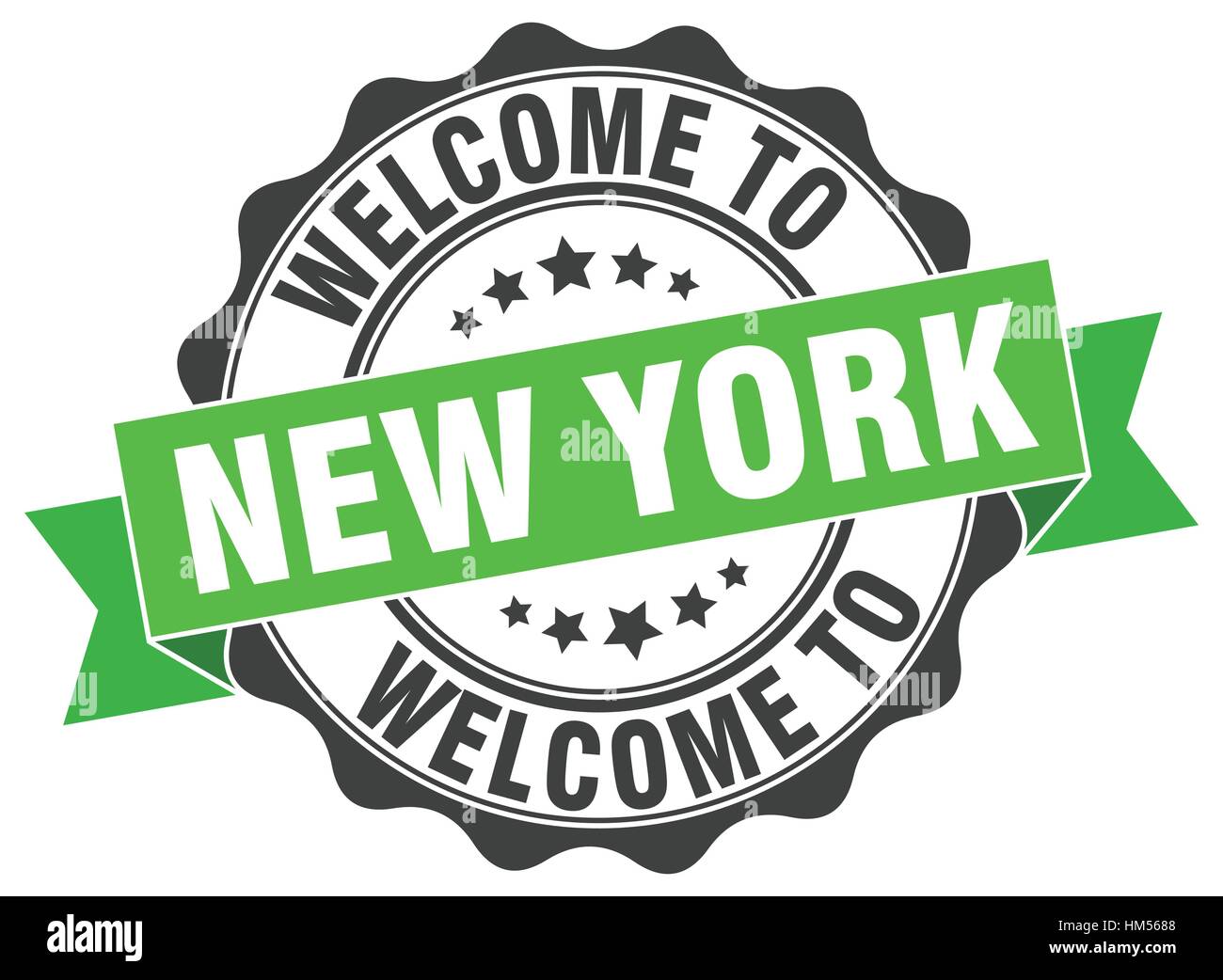 New York round ribbon seal Stock Vector Image & Art - Alamy