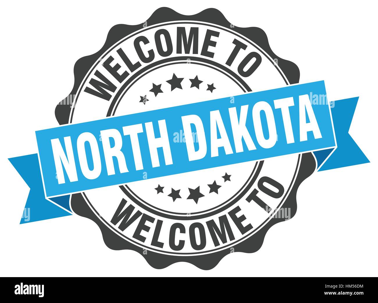 North Dakota round ribbon seal Stock Vector