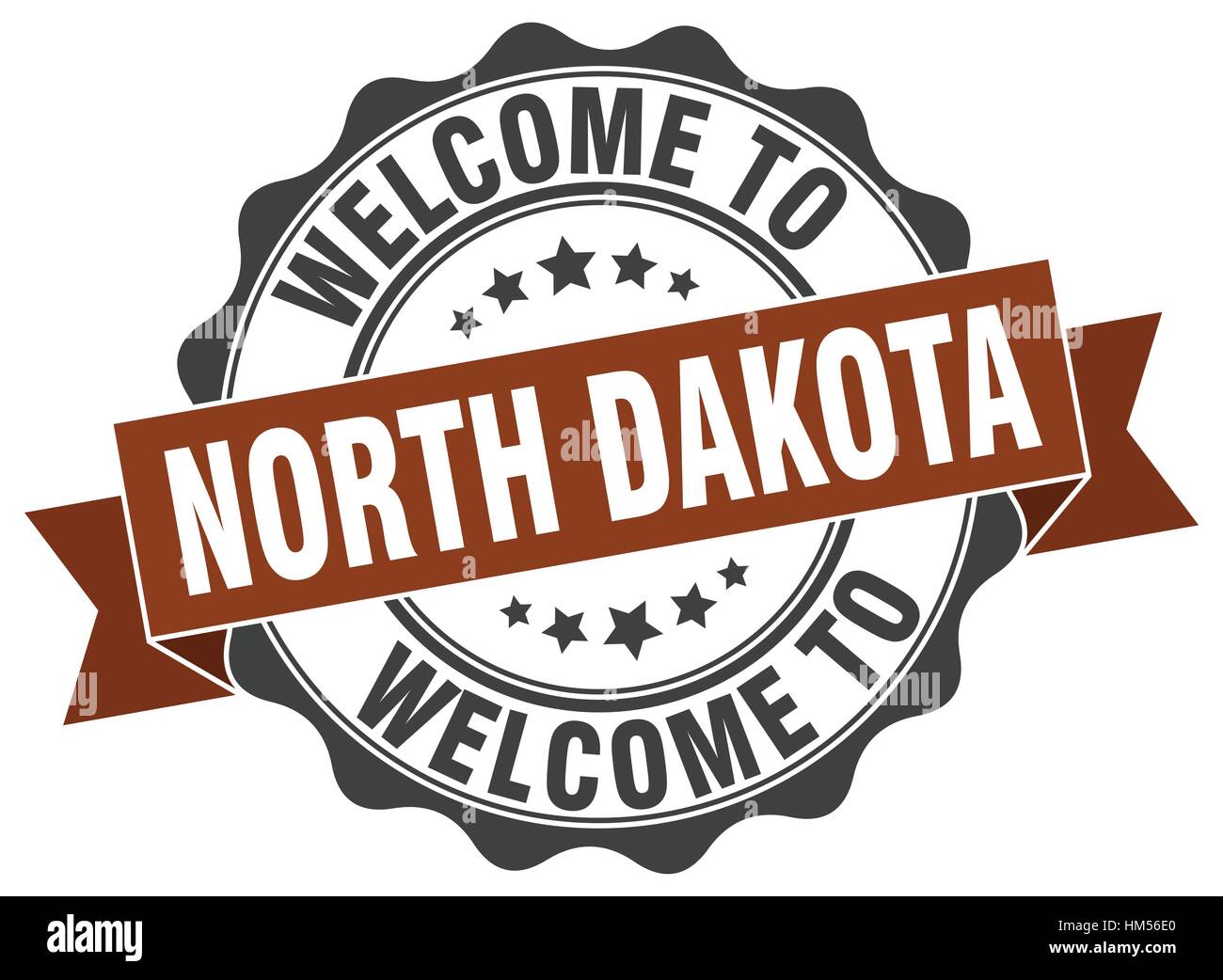 North Dakota round ribbon seal Stock Vector