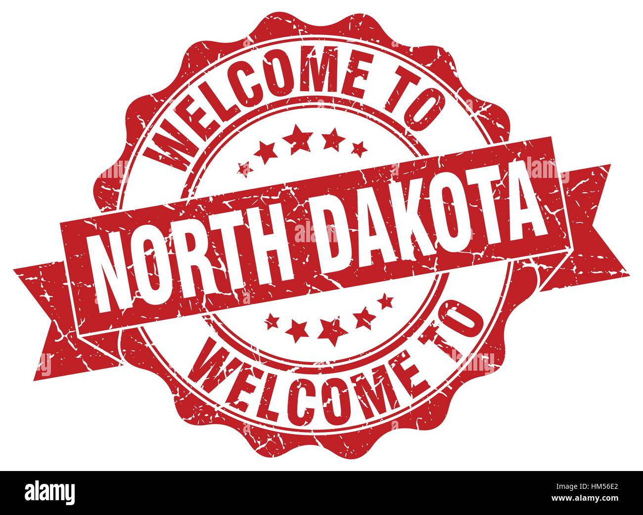 North Dakota round ribbon seal Stock Vector