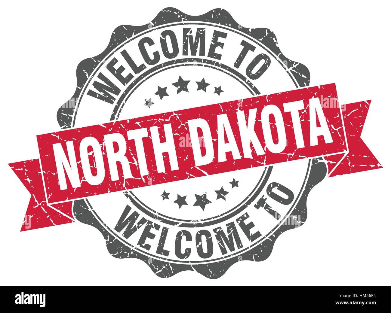 North Dakota round ribbon seal Stock Vector