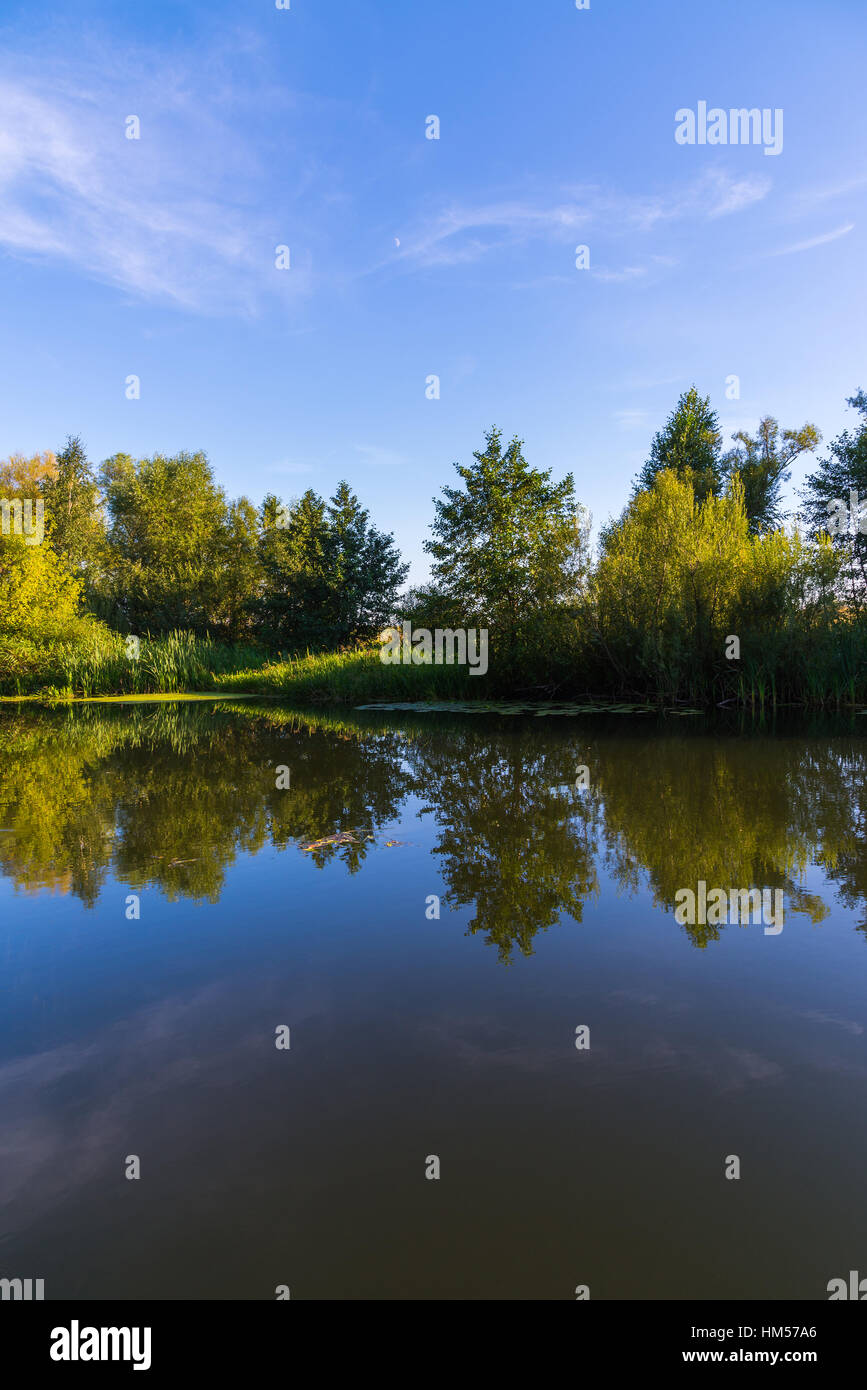 summer landscape with river in central Russia Stock Photo