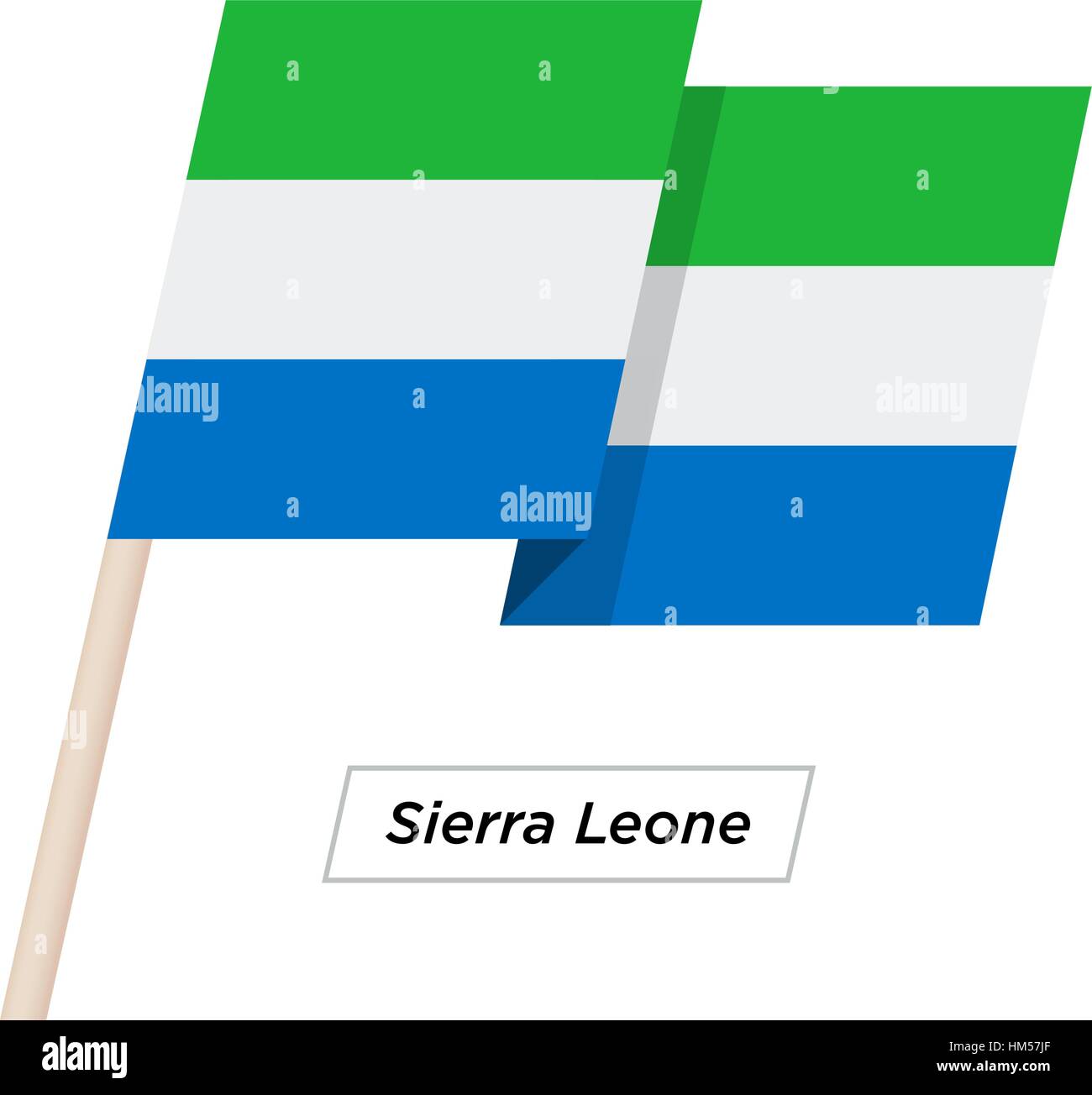 Sierra Leone Ribbon Waving Flag Isolated on White. Vector Illustration ...