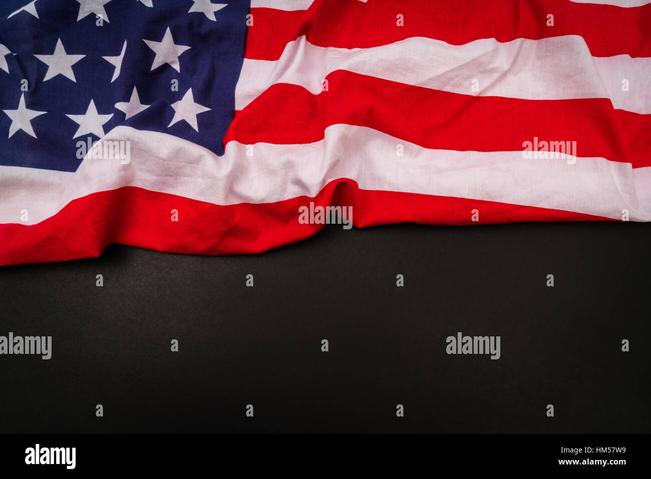 American flag on black background Stock Photo - Alamy