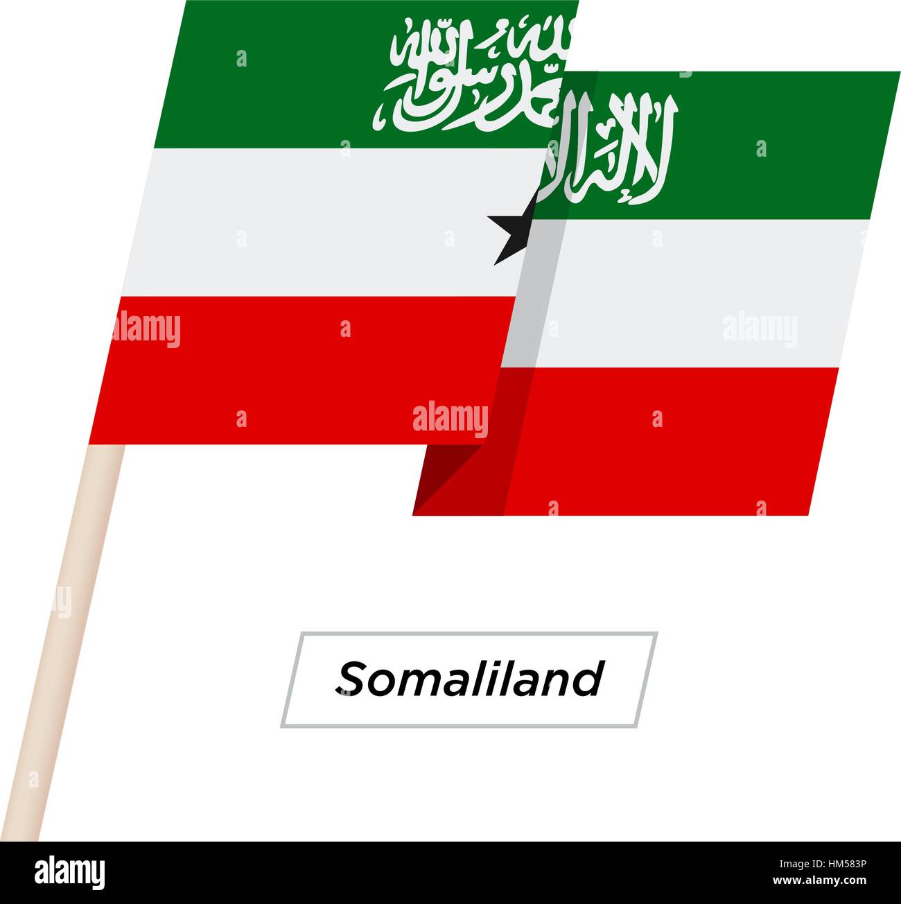 Somaliland Ribbon Waving Flag Isolated on White. Vector Illustration. Stock Vector