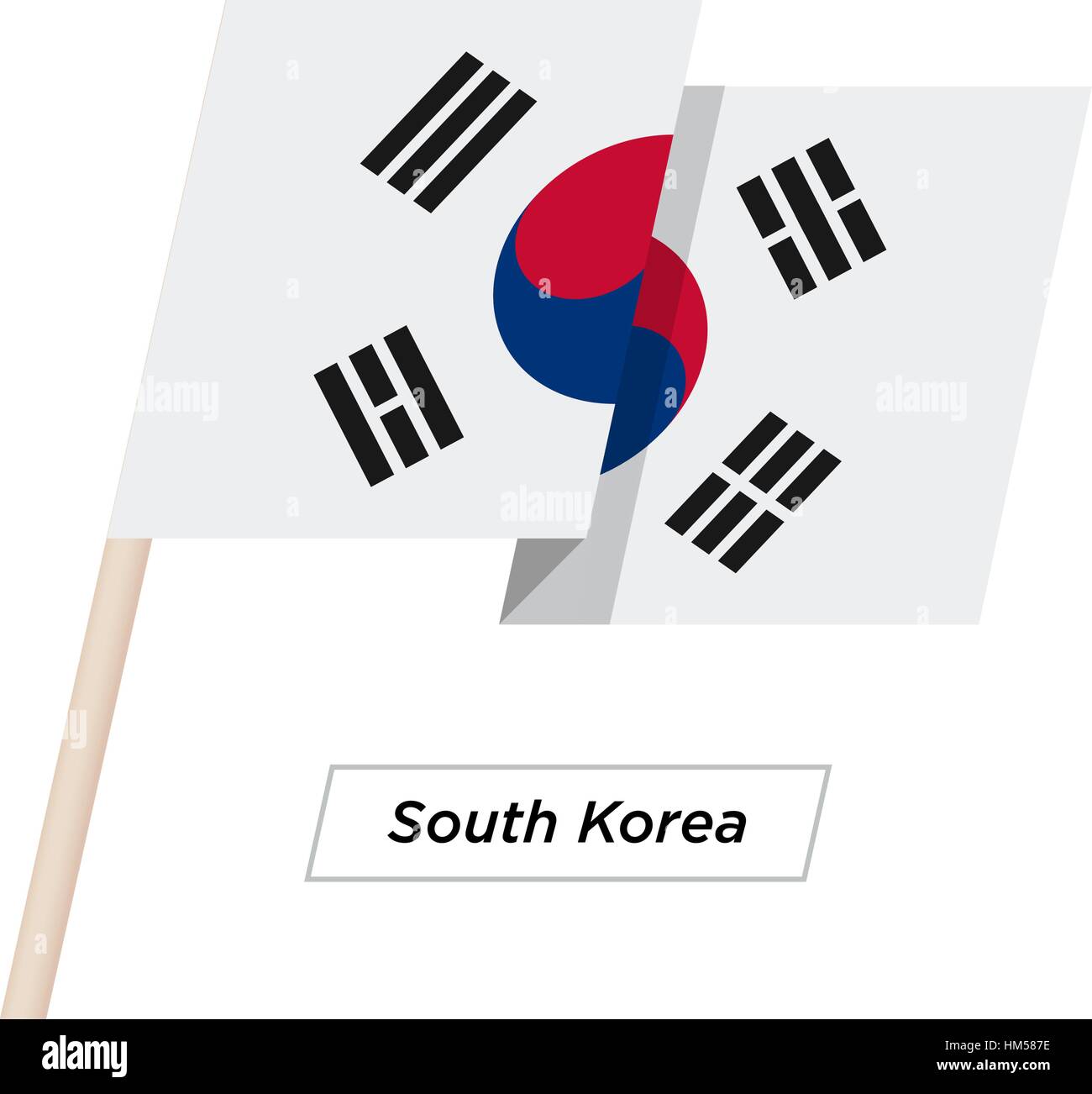 Waving south korea flag vector hi-res stock photography and images - Alamy
