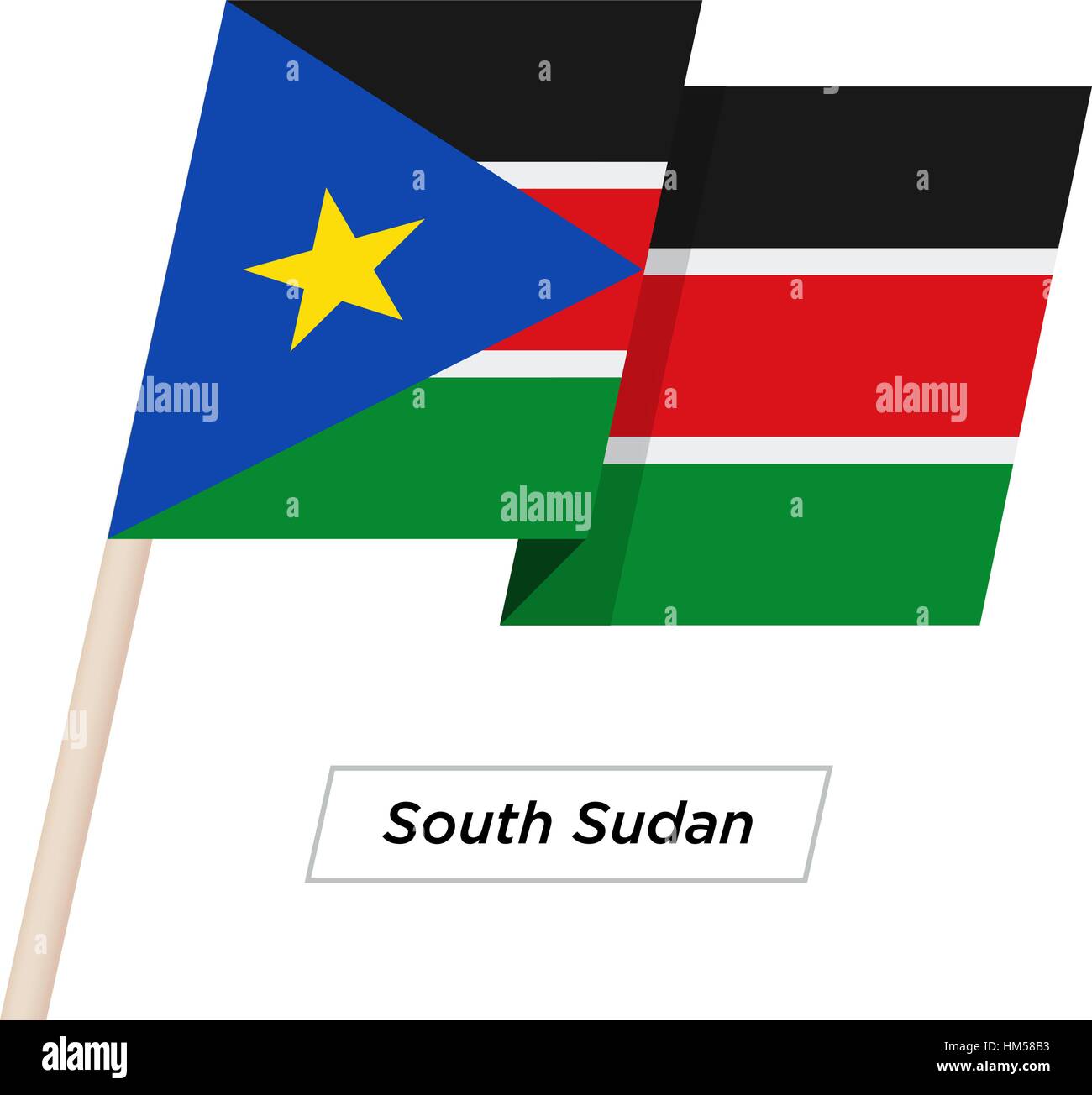 Wavy south sudanese flag Stock Vector Images - Alamy