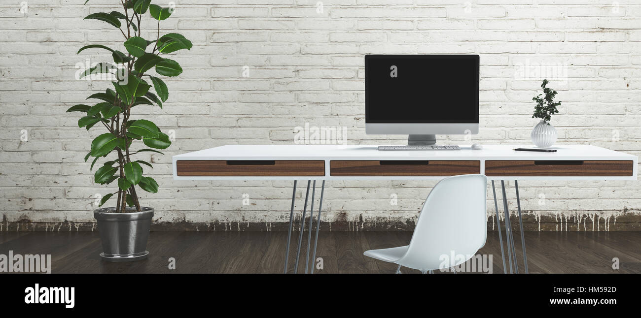 Horizontal View Of Thin Levitating On Wire Legs Office Desk With