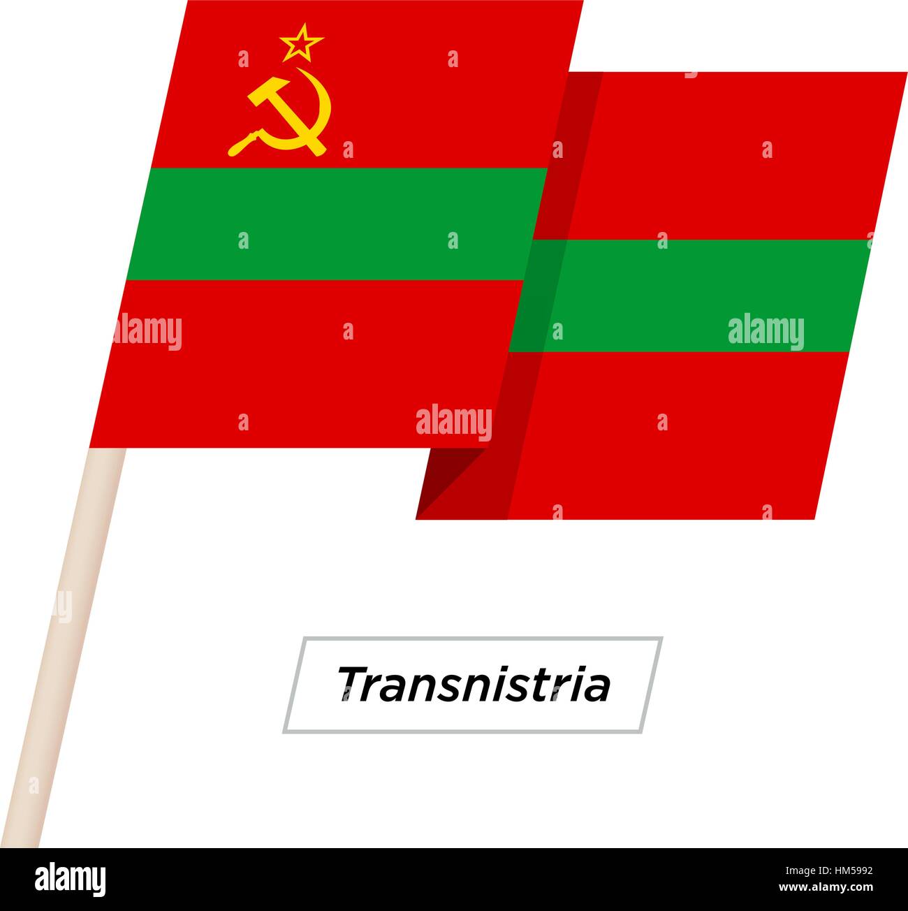 Transnistria Ribbon Waving Flag Isolated on White. Vector Illustration. Stock Vector