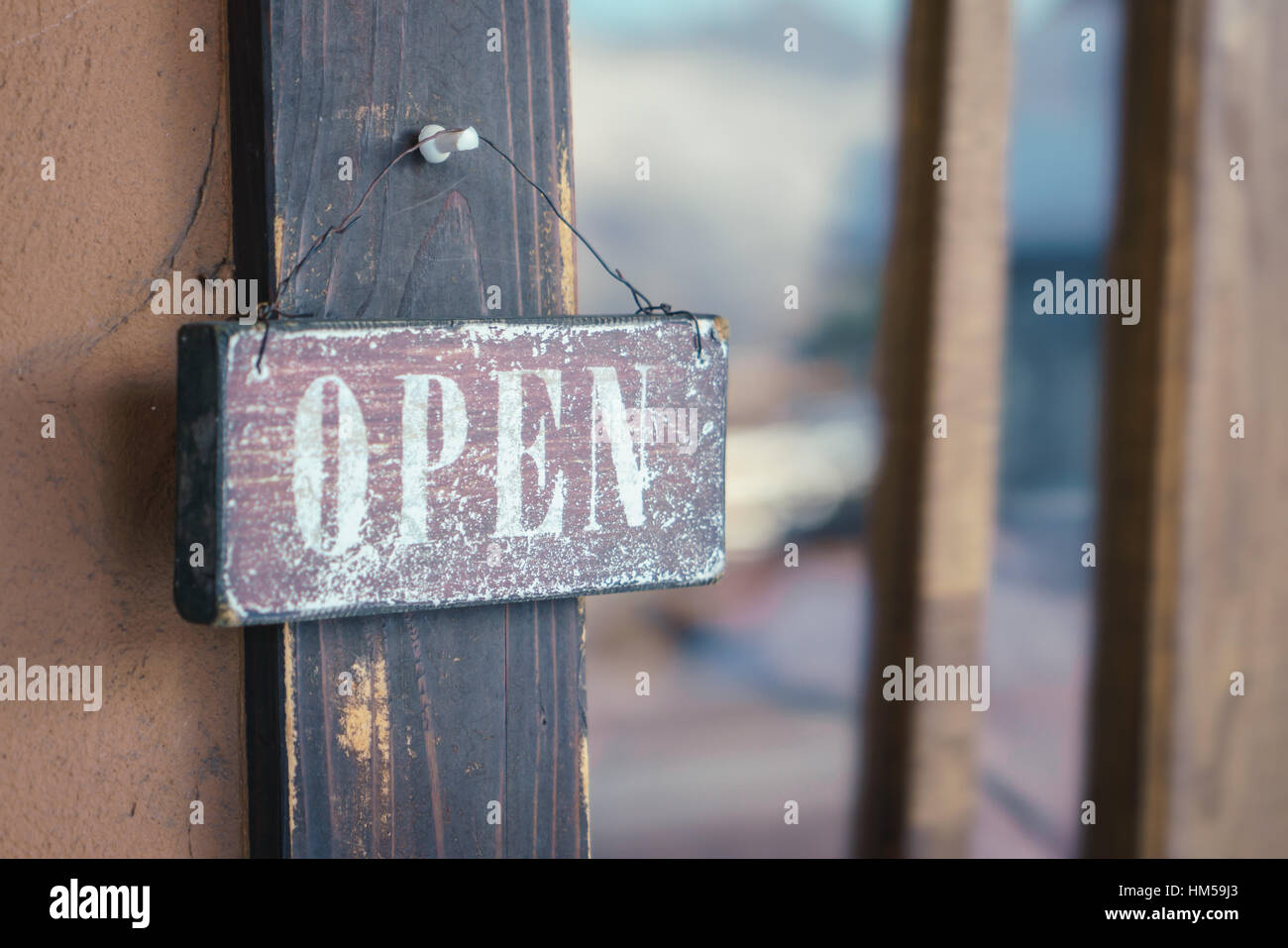 Open sign on door Stock Photo Alamy