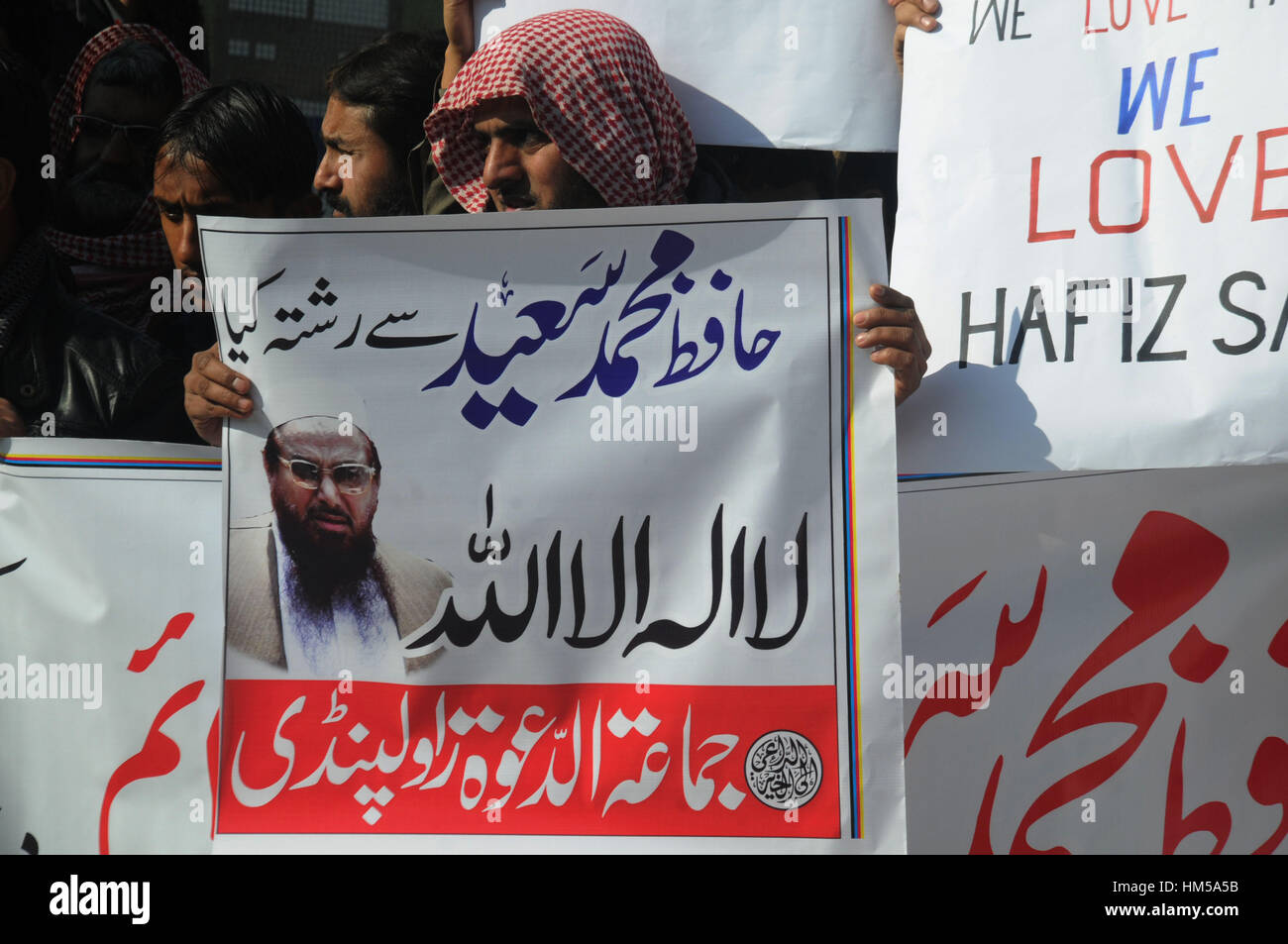 Saeed Rwp Rawalpindi, Pakistan. 31st Jan, 2017. Supporters of Hafiz Saeed, head ...