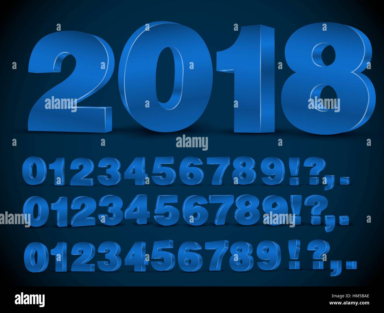 Blue vector numbers Stock Vector