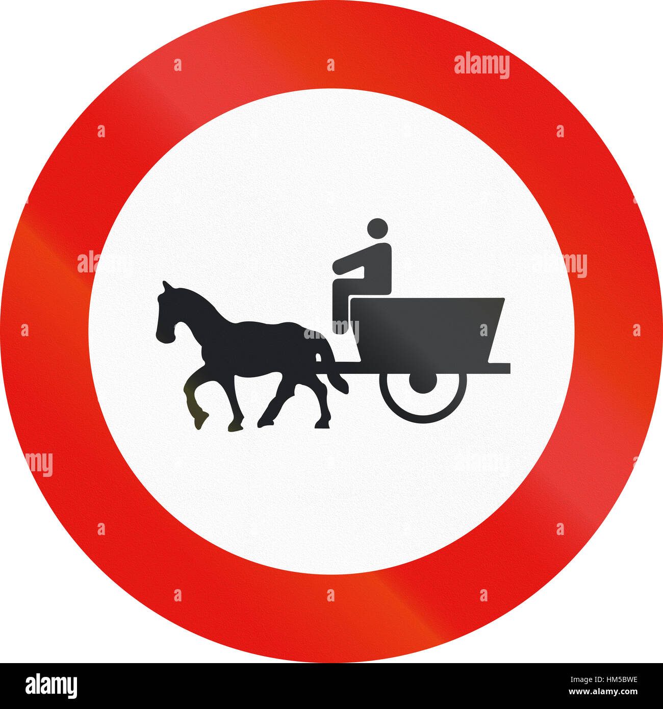 Road sign used in Spain Forbidden entry to animaldrawn vehicles