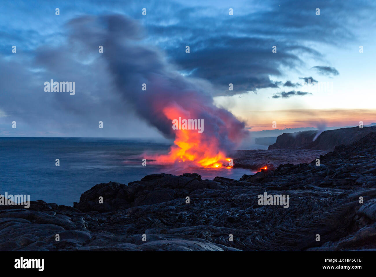 Lava entering ocean, Kalapana, Hawai'i Volcanoes National Park, Big