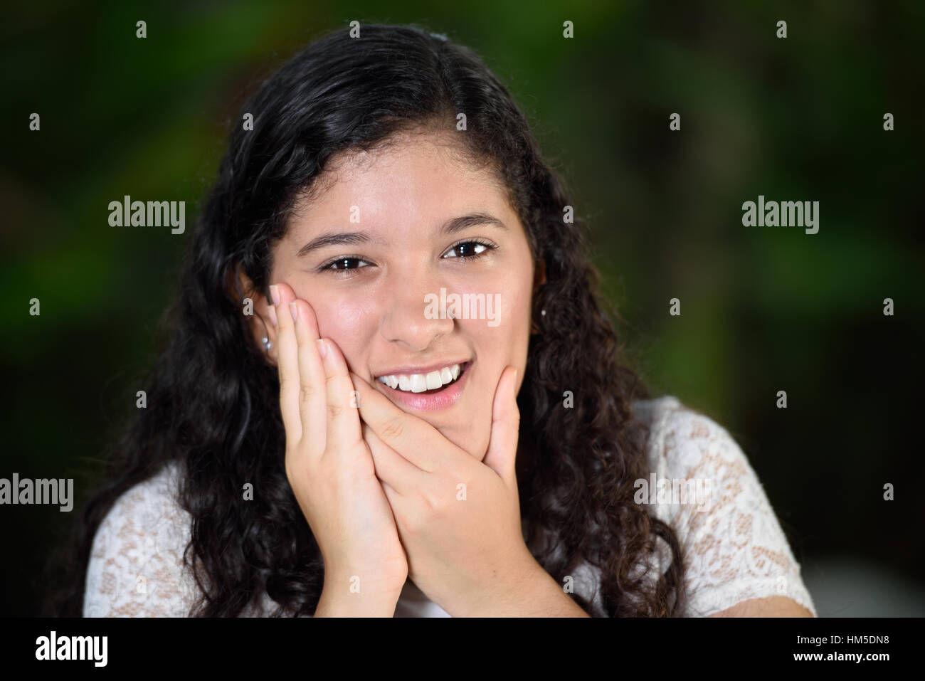 teenage girl with toothache Stock Photo