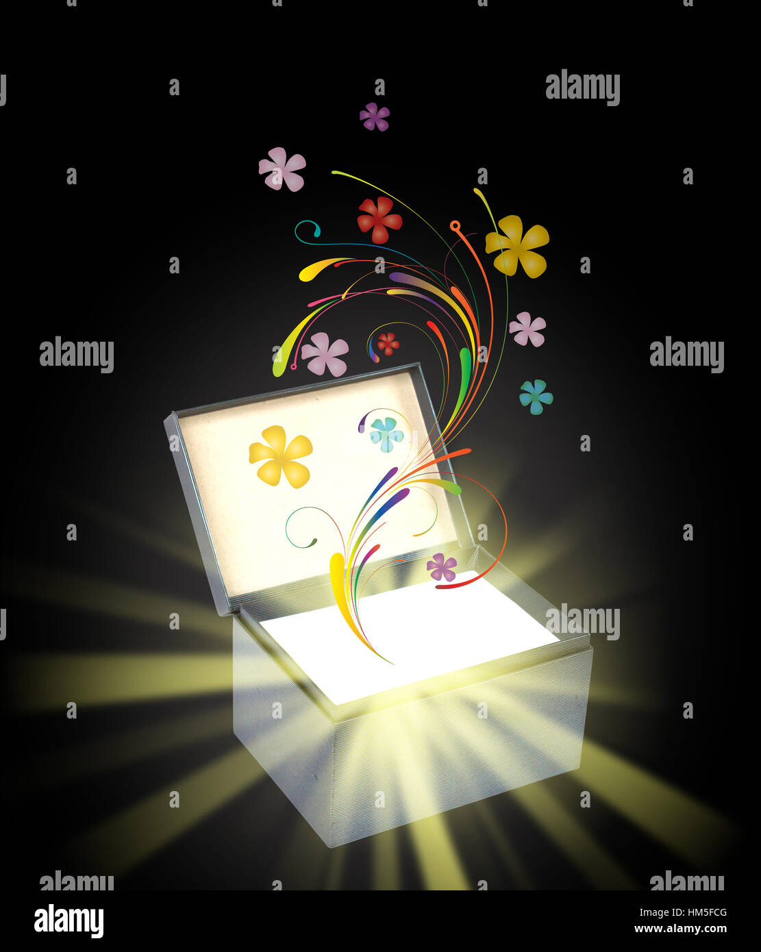 Magic gift box Stock Photo Alamy