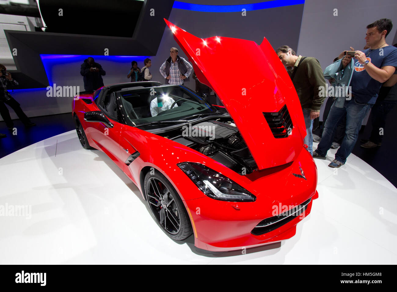 FRANKFURT, GERMANY - SEP 20: Chevrolet Corvette Stingray at the IAA motor show on Sep 20, 2013 in Frankfurt. More than 1.000 exhibitors from 35 countr Stock Photo