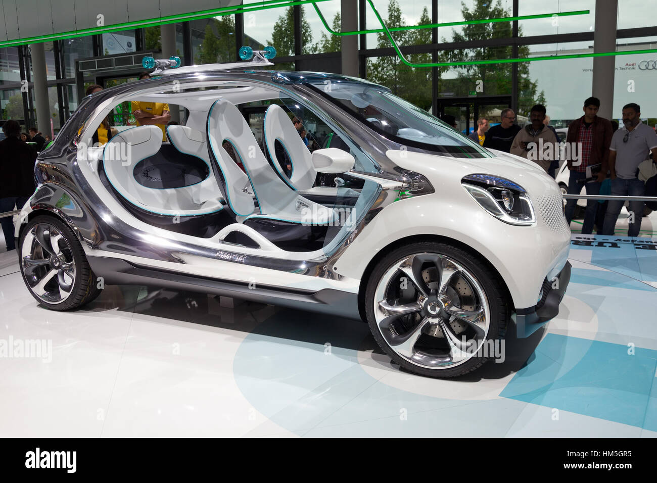 FRANKFURT, GERMANY - SEP 20: Smart fourjoy at the IAA motor show on Sep 20, 2013 in Frankfurt. More than 1.000 exhibitors from 35 countries are presen Stock Photo