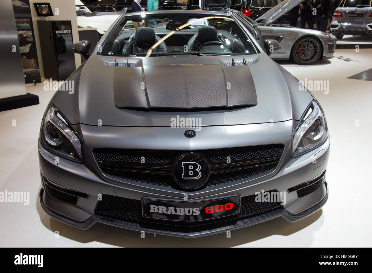 FRANKFURT, GERMANY - SEP 20: Brabus 800 Mercedes Benz SL 65 AMG at the IAA motor show on Sep 20, 2013 in Frankfurt. More than 1.000 exhibitors from 35 Stock Photo