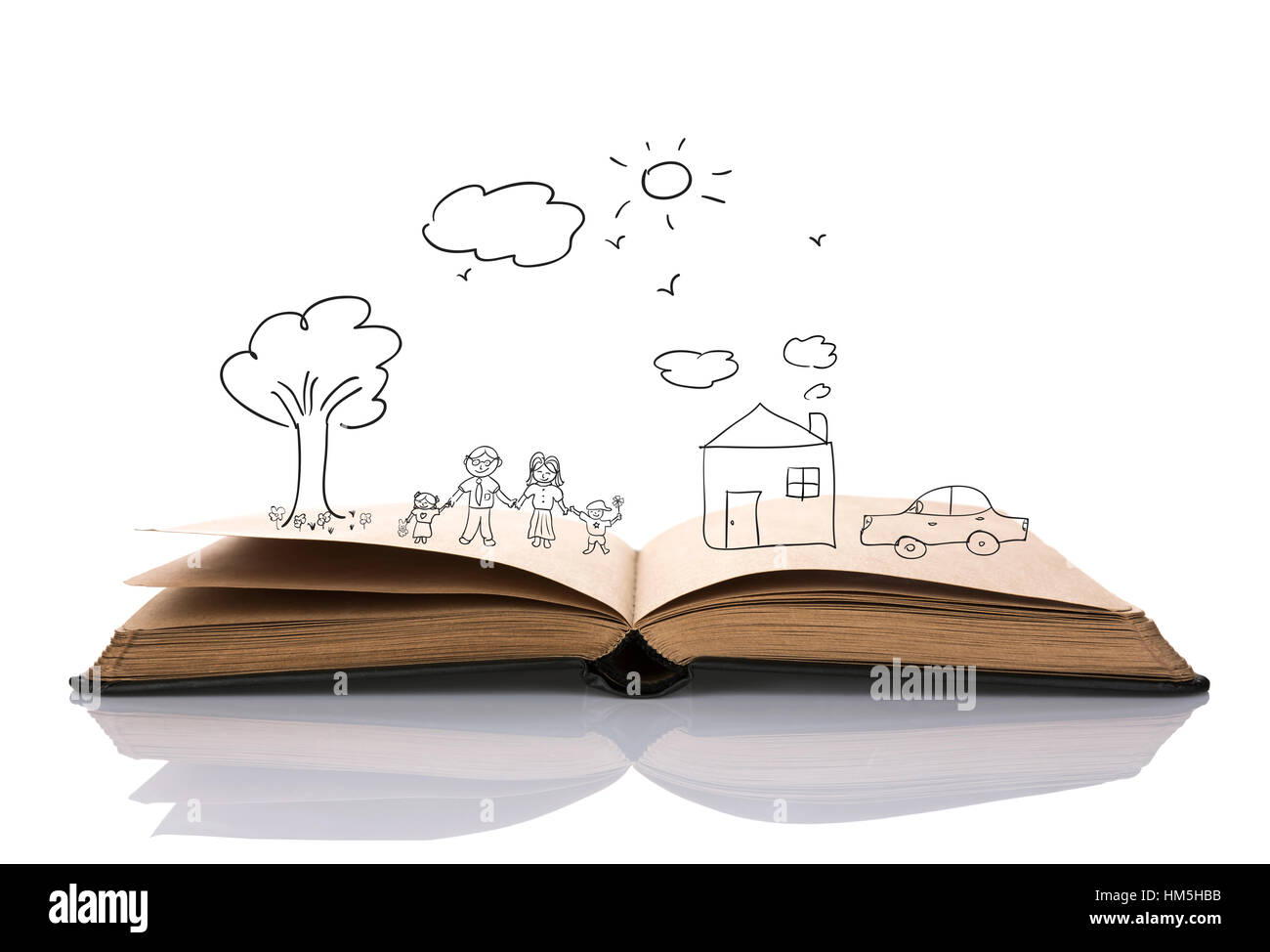 Open Book Drawing By Hand Drawing Stock Photo 2297409793