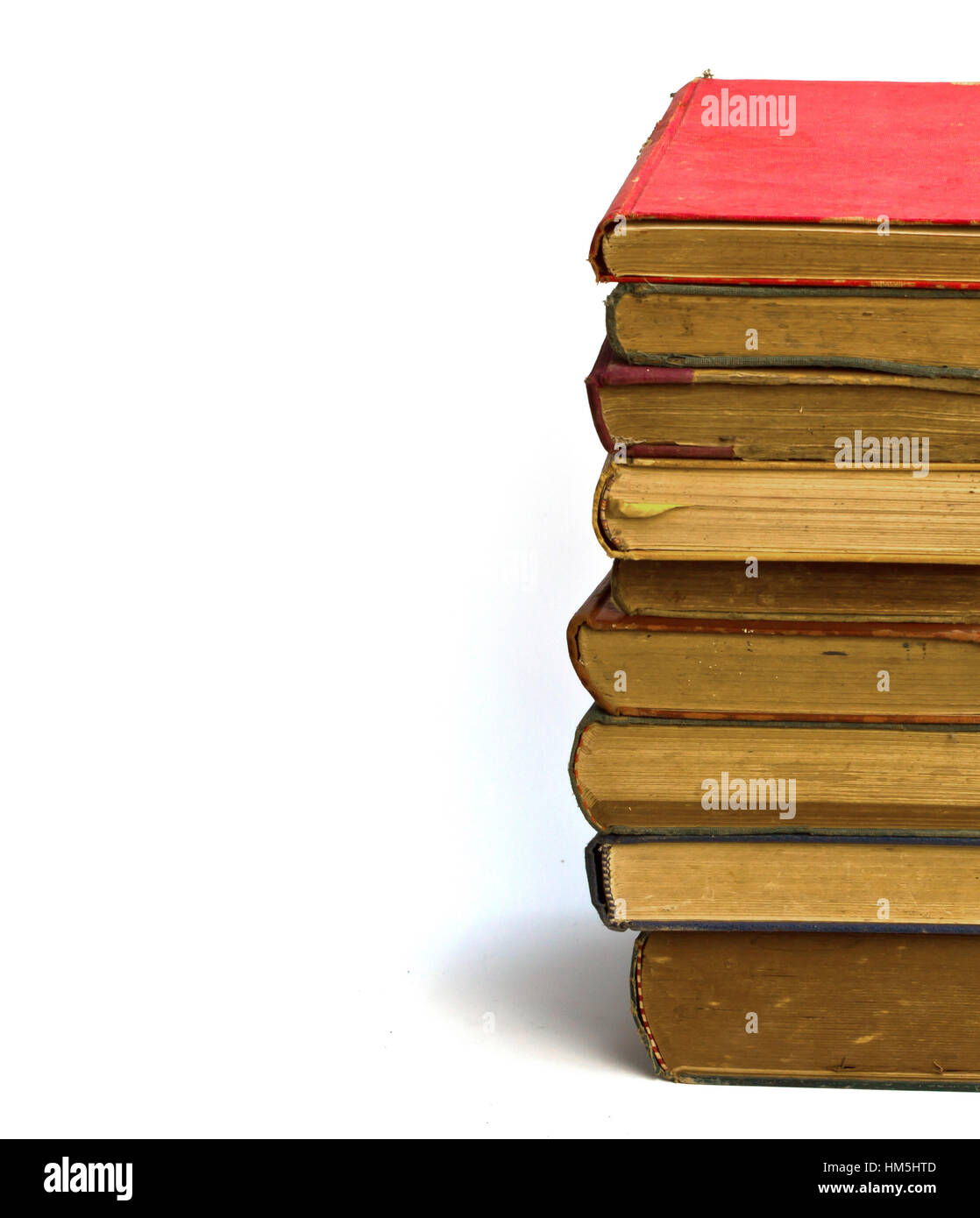 Stack of old antique books Isolated on white background Stock Photo Alamy