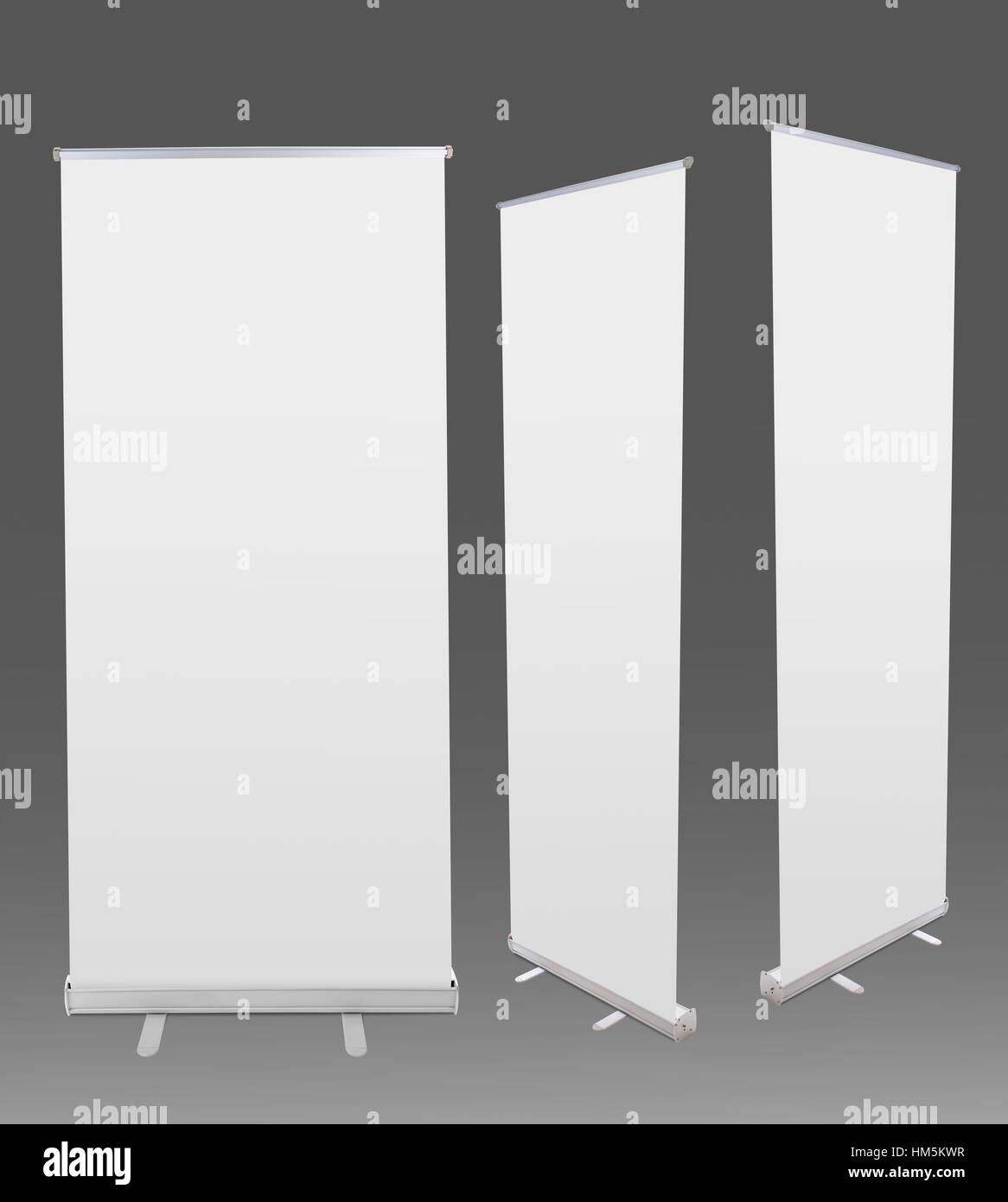 Blank roll up banner display Stock Photo - Alamy