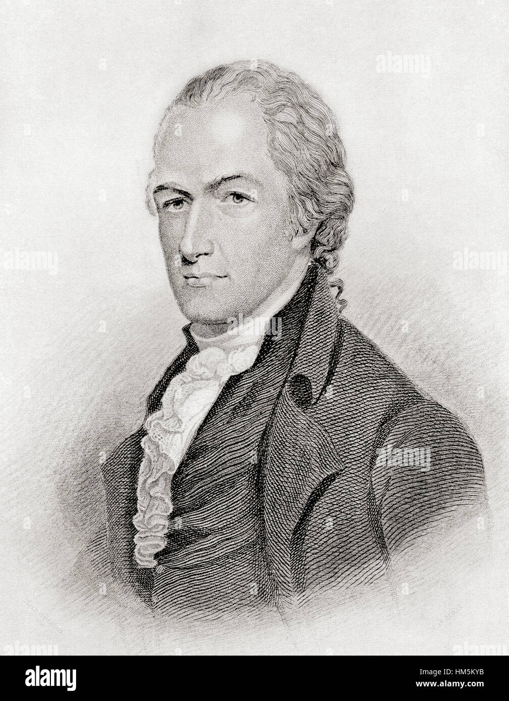 Alexander Hamilton, c.1755/ 1757 – 1804.  American statesman and one of the Founding Fathers of the United States. Stock Photo