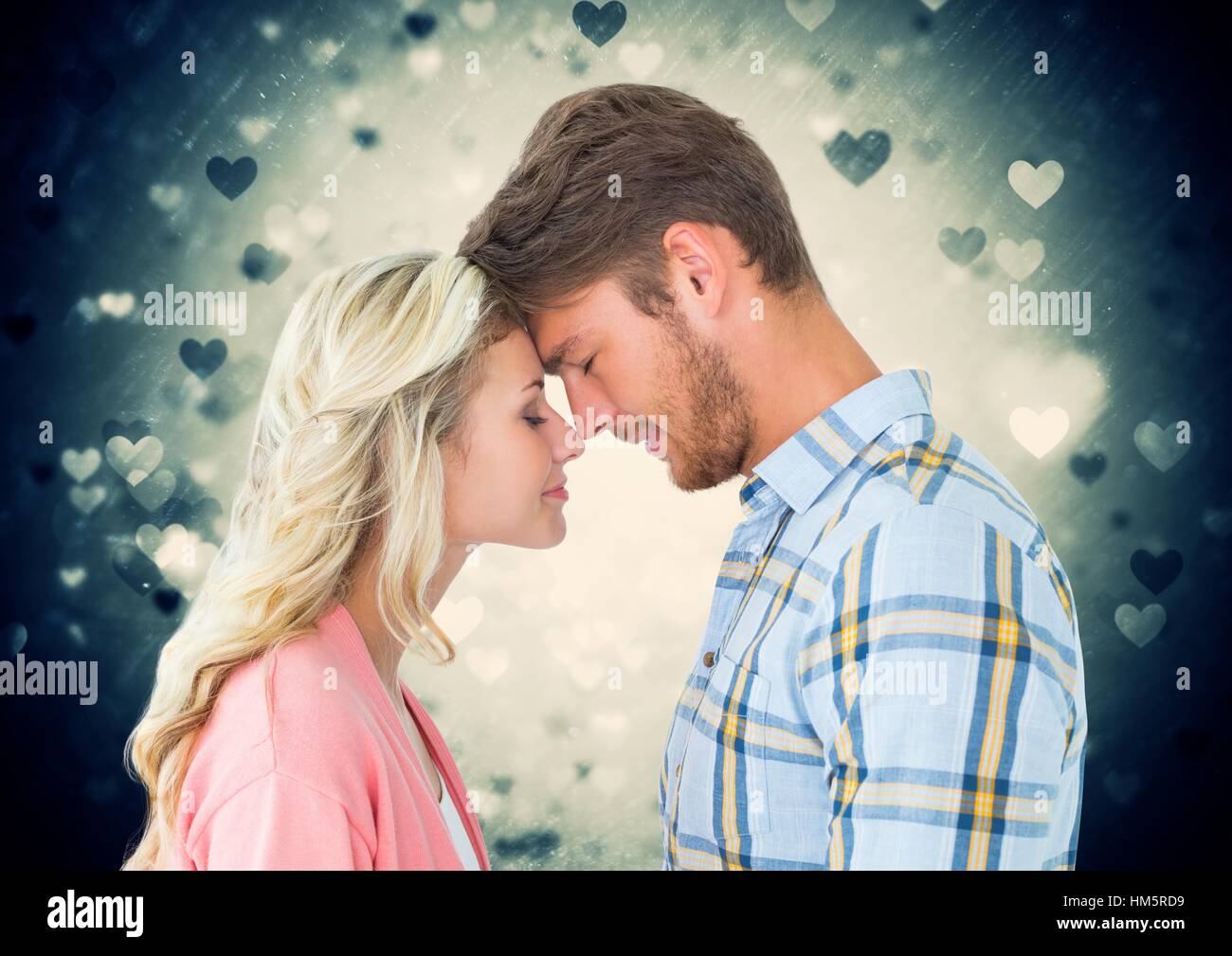 Romantic couple rubbing nose each other Stock Photo Alamy
