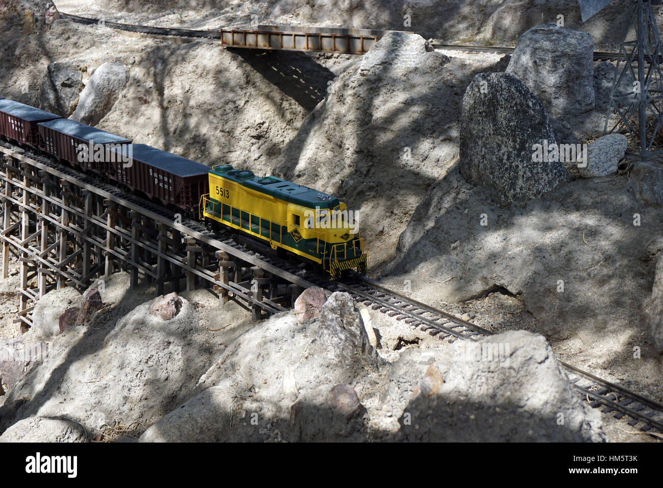 Backyard Garden Model Railroad Stock Photo - Alamy