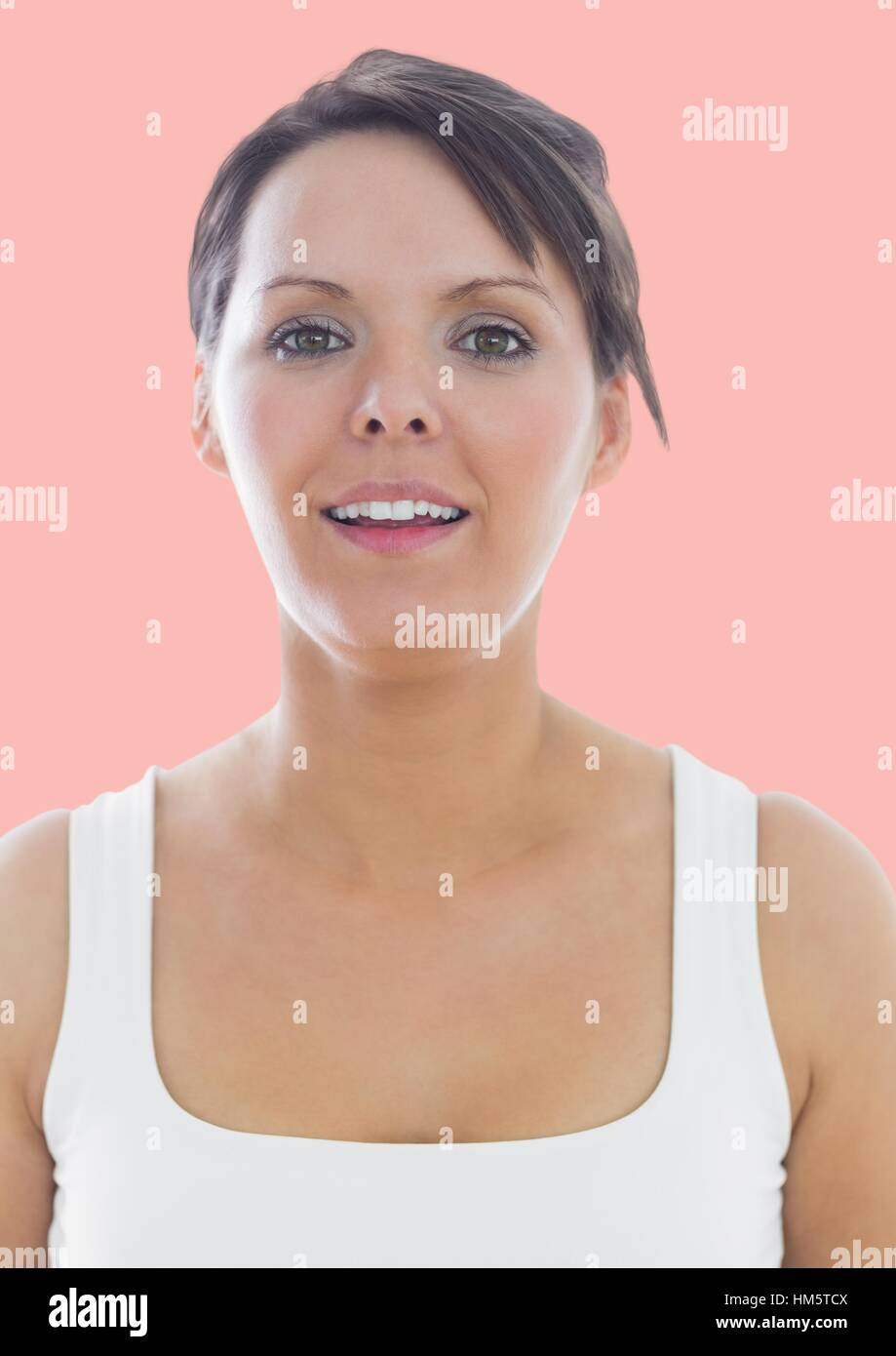 Beautiful woman smiling camera hi-res stock photography and images - Alamy