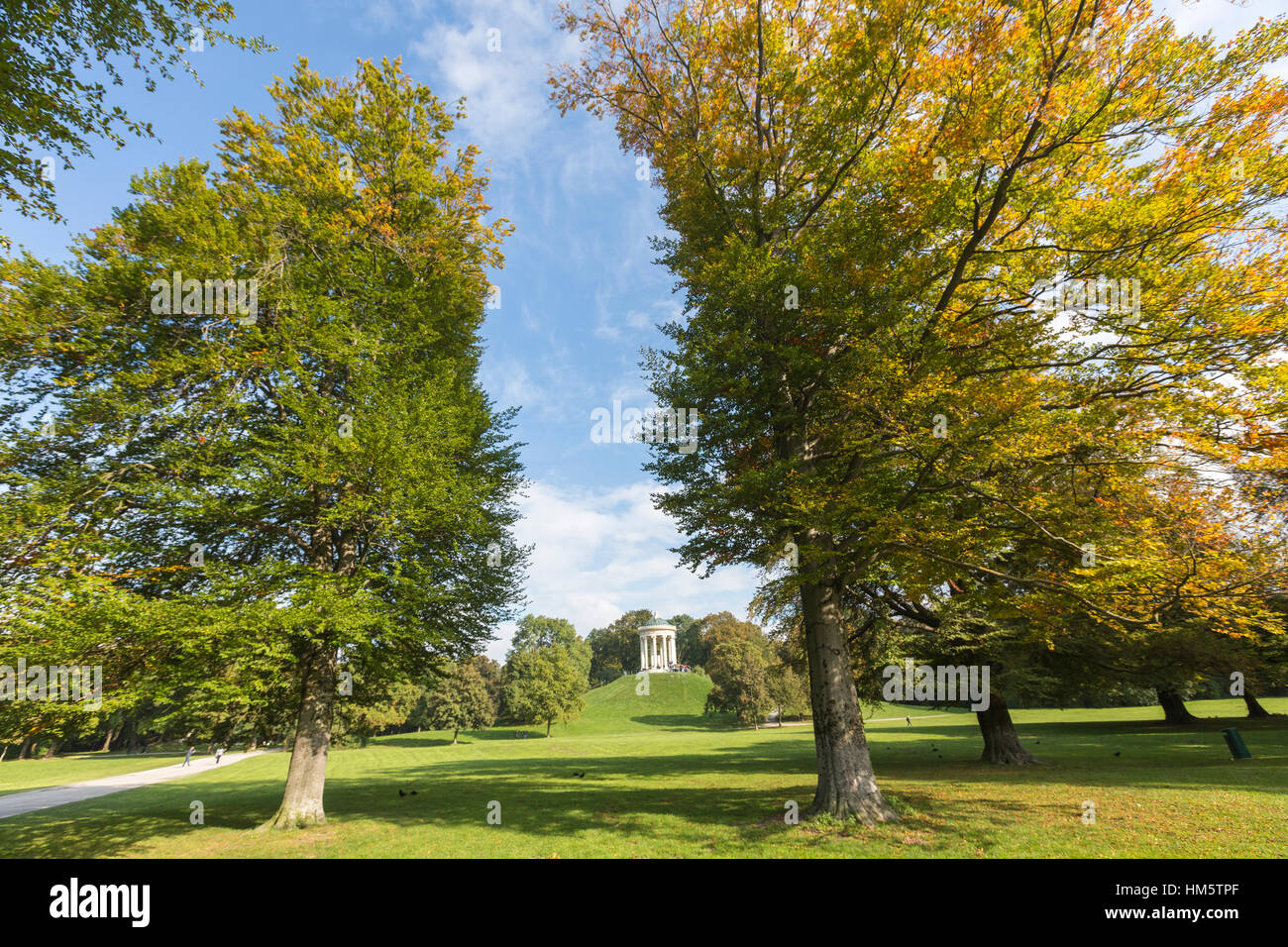 The Monopteros With Tourists In Englischer Garten English Garden