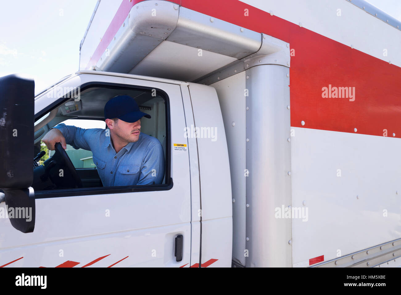 Man Driving Truck Stock Photo Alamy